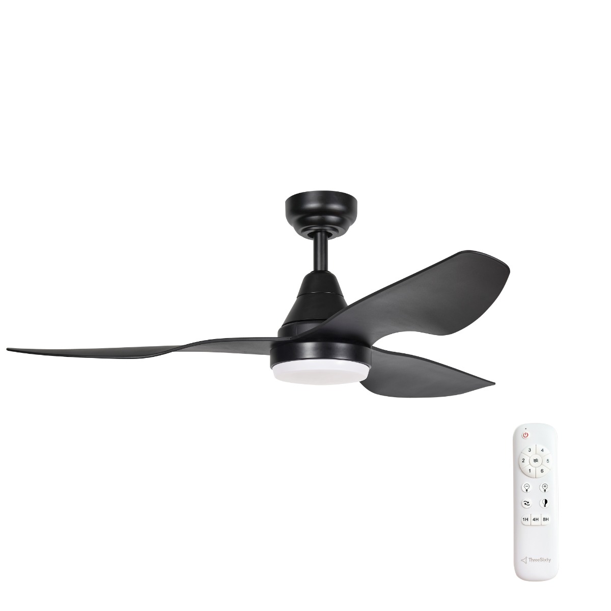 Three Sixty Simplicity DC Ceiling Fan with CCT LED Light Black 45" Australia