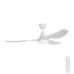 Three Sixty Simplicity DC Ceiling Fan with CCT LED Light - White 52"