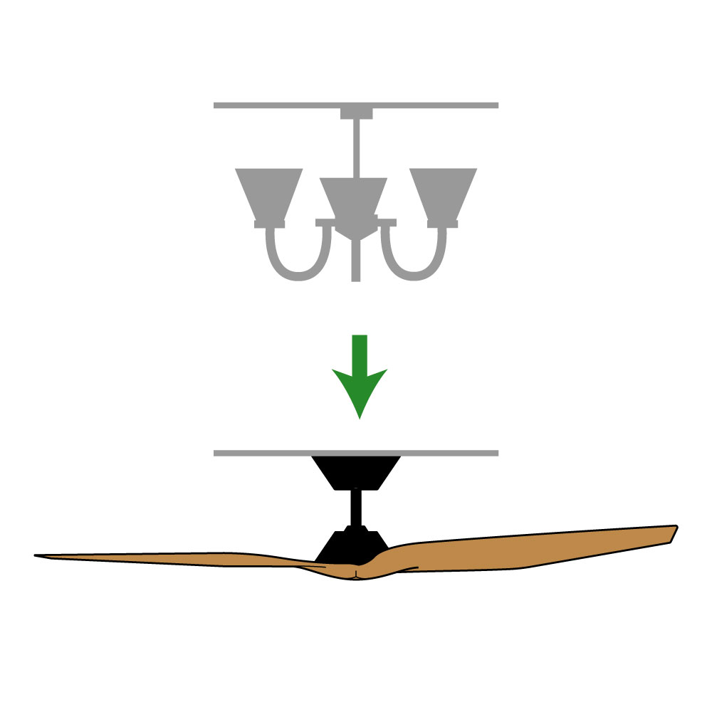 replace a light with a ceiling fan