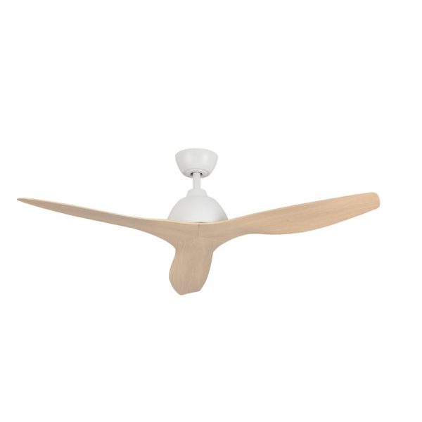 Fanco Breeze AC Ceiling Fan with Wall Control -  White with Beechwood Blades 52"