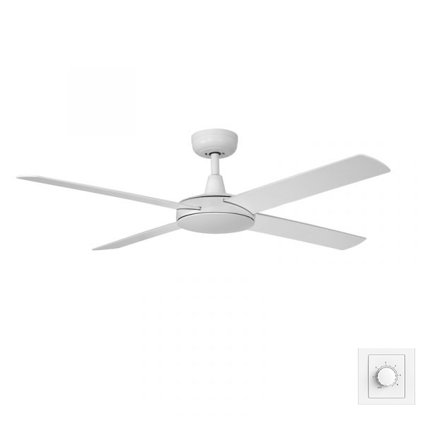 Fanco Eco Silent 2021 Model DC Ceiling Fan with Wall Control - White 48"