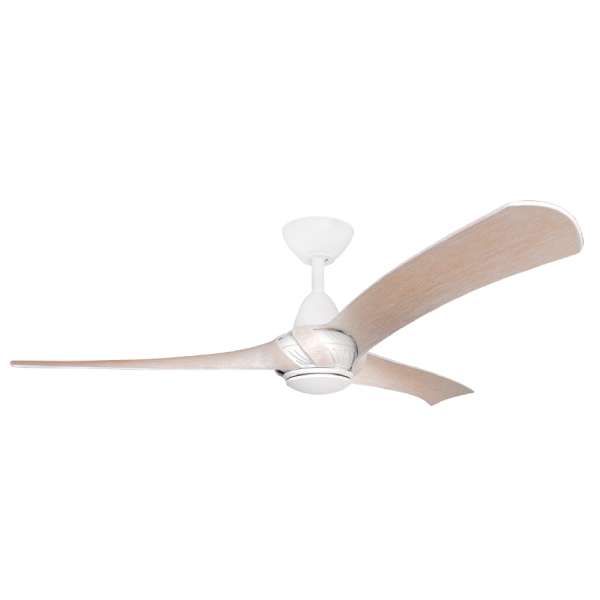 Three Sixty Arumi V2 Ceiling Fan - Matte White and Washed Oak Blades 52"