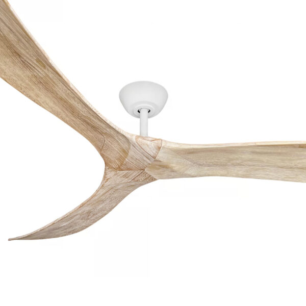 Three Sixty Timbr DC Ceiling Fan with Remote - Matte White & Weathered Oak 72"