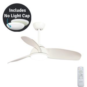 Claro Mini DC Ceiling Fan with Dimmable CCT LED Light - White 42"