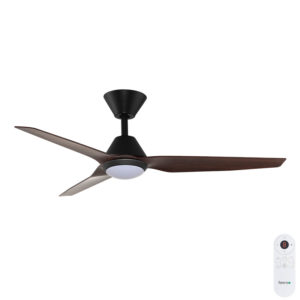 Fanco Infinity-iD DC Ceiling Fan SMART/Remote with Dimmable CCT LED Light - Black with Dark Spotted Gum Blades 48"