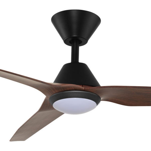 Fanco Infinity-iD DC Ceiling Fan SMART/Remote with Dimmable CCT LED Light - Black with Dark Spotted Gum Blades 54"