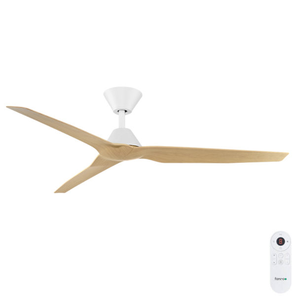 Fanco Infinity-iD DC Ceiling Fan SMART/Remote - White with Beechwood Blades 54"
