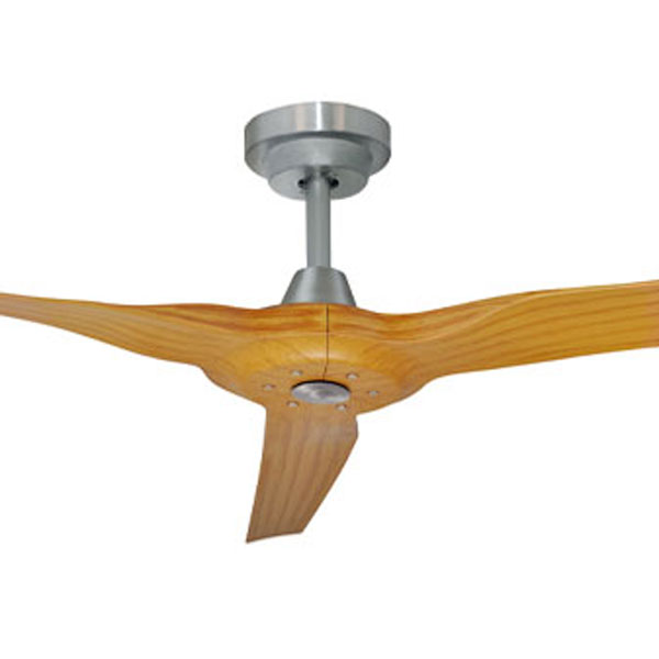 Hunter Pacific Radical 3 DC Ceiling Fan with Remote - Brushed Aluminium with Bamboo Blades 60"