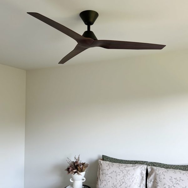 Fanco Infinity-iD DC Ceiling Fan SMART/Remote - Black with Dark Spotted Gum Blades 54"