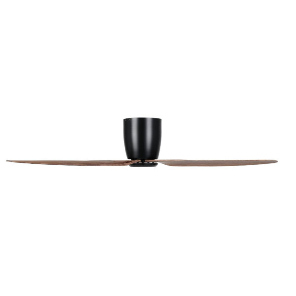 Eglo Seacliff DC Low Profile Ceiling Fan - Black with Light Walnut Blades 52"