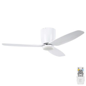 Eglo Seacliff DC Low Profile Ceiling Fan with Dimmable CCT LED Light - White 52"
