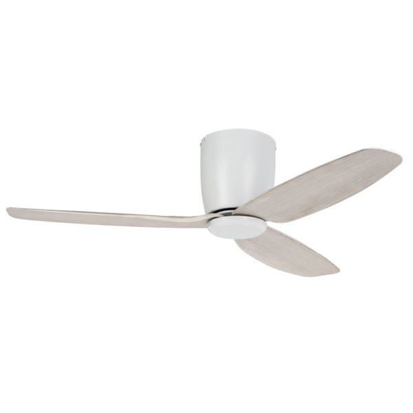 Eglo Seacliff DC Low Profile Ceiling Fan - White with Gessami Oak Blades 52"