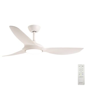 Claro Glider DC Ceiling Fan with Remote and Dimmable CCT LED - White 52"