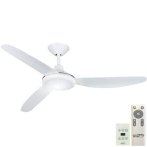 Polar V2 DC Ceiling Fan with LED Light - White 48" (Remote and Wall Control)
