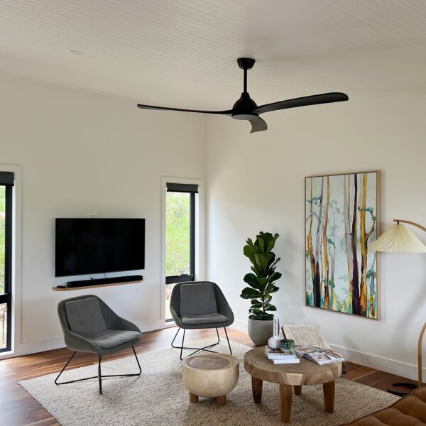 Fanco Sanctuary DC Ceiling Fan with Solid Timber Blades - Black 70"