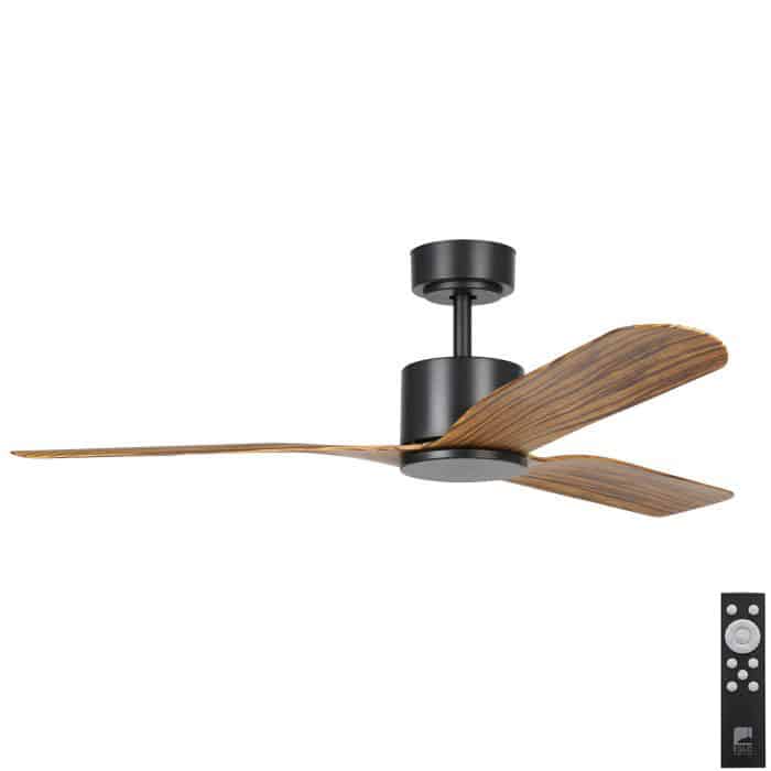 Eglo Iluka DC Ceiling Fan with Remote Black with Timber Blades 52"