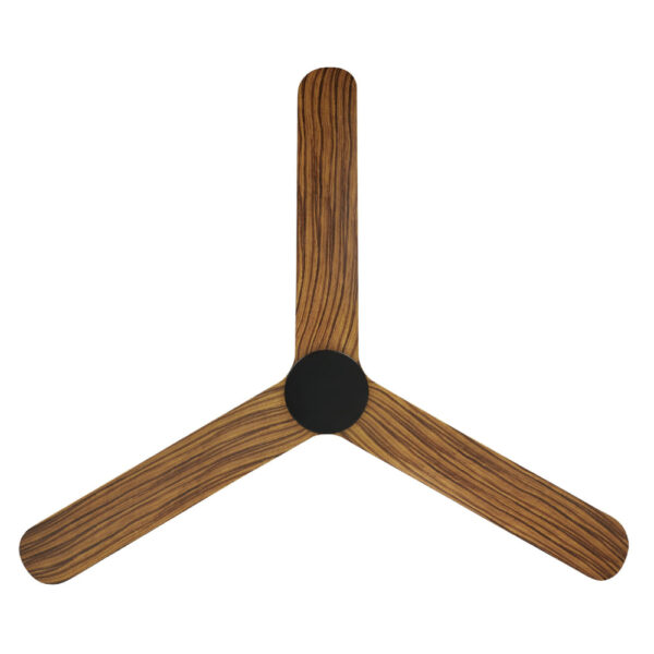 Eglo Iluka DC Low Profile Ceiling Fan - Black with Timber Look Blades 60"