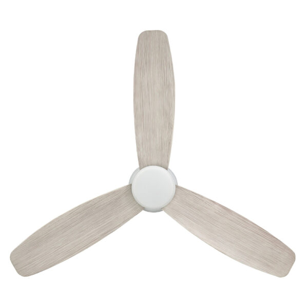 Eglo Seacliff DC Low Profile Ceiling Fan with Dimmable CCT LED Light - White with Gessami Oak Blades 44"