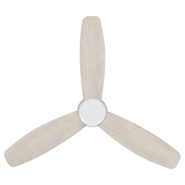 Eglo Seacliff DC Low Profile Ceiling Fan - White with Gessami Oak Blades 44"