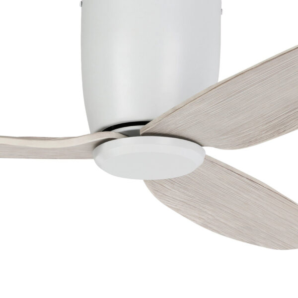 Eglo Seacliff DC Low Profile Ceiling Fan - White with Gessami Oak Blades 44"
