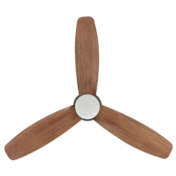 Eglo Seacliff DC Low Profile Ceiling Fan with Dimmable CCT LED Light - Black with Light Walnut Blades 44"