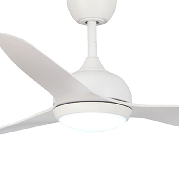 Claro Whisper DC Ceiling Fan with CCT LED Light - White 58"
