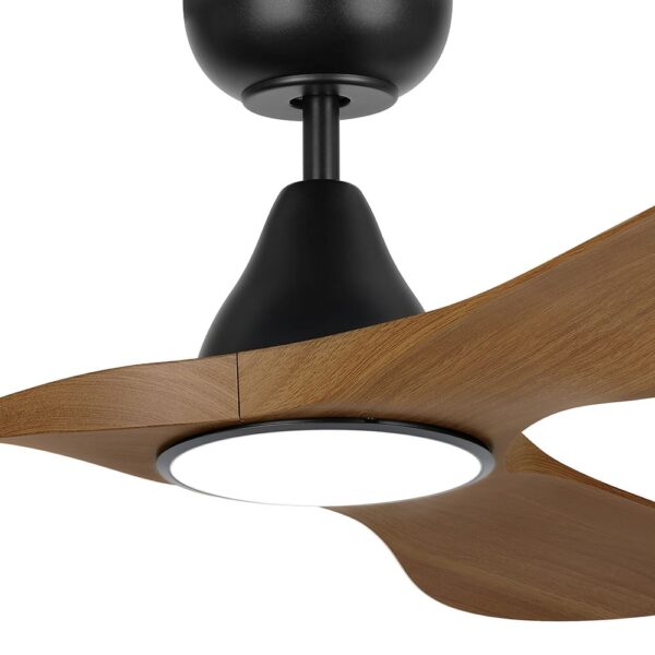 Eglo Surf 48" DC Ceiling Fan with LED Light. Black with Teak