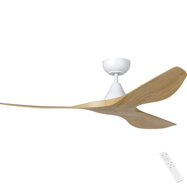 Eglo Surf 122cm (48") DC Ceiling Fan. White with Oak blades Australia