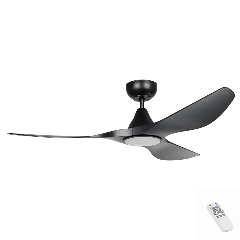 Eglo Surf 132cm (52") DC Ceiling Fan with LED Light. Black