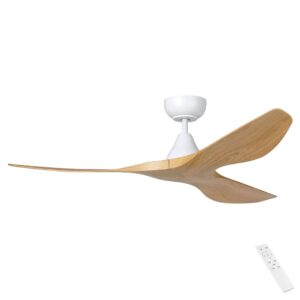 Eglo Surf DC Ceiling Fan - White with Oak Blades 52"