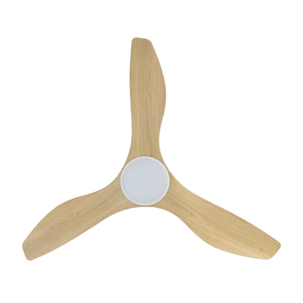 Eglo Surf DC Ceiling Fan with LED Light - White with Oak Blades 48"