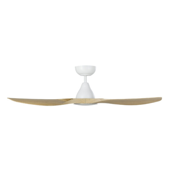 Eglo Surf DC Ceiling Fan with LED Light - White with Oak Blades 48"