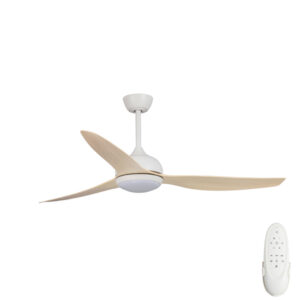 Fanco Eco Style DC Ceiling Fan - White with Beechwood Blades 60"
