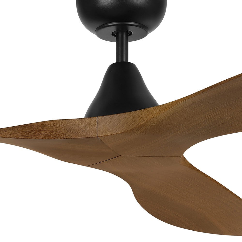 Eglo Surf 60" DC Ceiling Fan Black with Burmese Teak blades