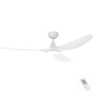 Eglo Surf DC Ceiling Fan with LED Light - White 60"