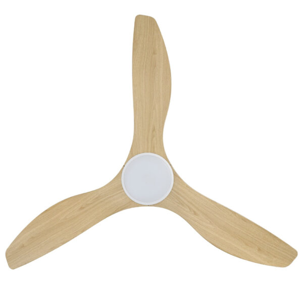 Eglo Surf DC Ceiling Fan with LED Light - White with Oak Blades 52"
