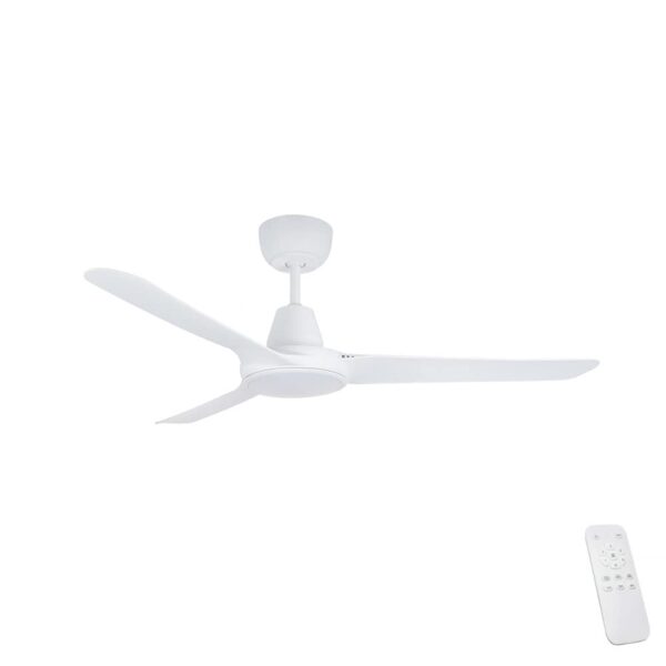 Ventair Spyda EC Ceiling Fan with LED Light White 50"