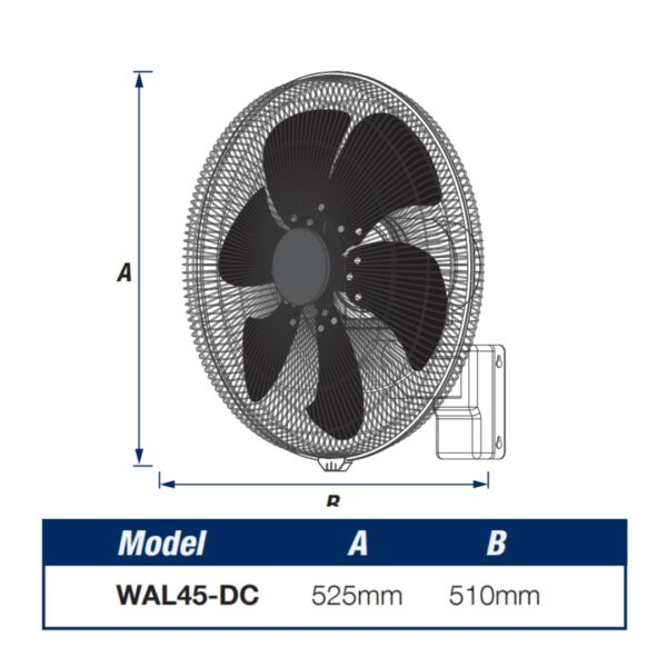 Ventair DC Wall Fan with Remote - 18"