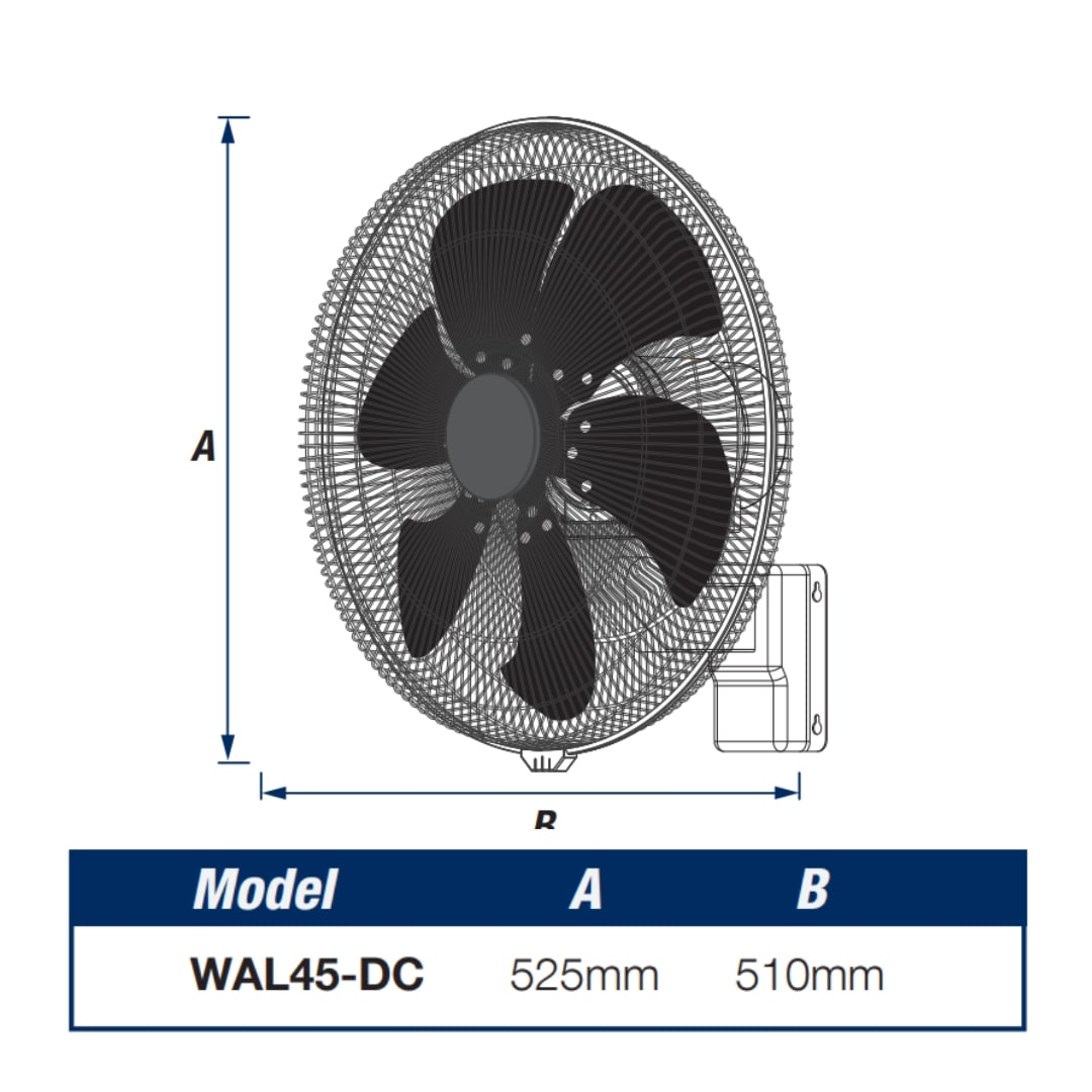 Ventair DC Wall Fan with Remote 18" Australia