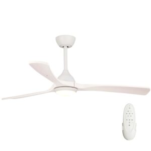 Fanco Sanctuary DC Ceiling Fan with LED Light - White with Whitewash Blades 52"