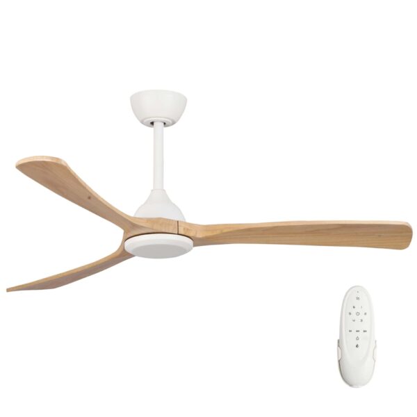 Fanco Sanctuary DC Ceiling Fan - White with Natural Blades 52"