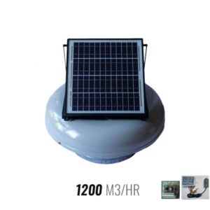 SolarWhiz 15W Solar Powered Roof Ventilator With Night Kit & Adjustable Thermo/Hygrostat