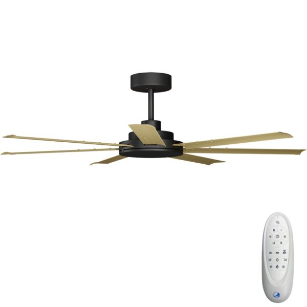Calibo Alula DC Ceiling Fan - Black with Bamboo Blades 60"
