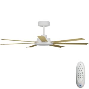 Calibo Alula DC Ceiling Fan - White with Bamboo Blades 60"