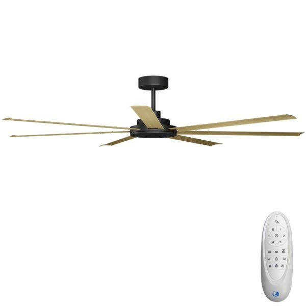 Calibo Alula DC Ceiling Fan - Black with Bamboo Blades 80"