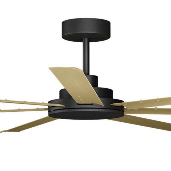 Calibo Alula DC Ceiling Fan - Black with Bamboo Blades 80"