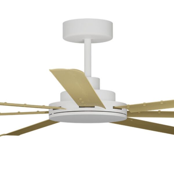 Calibo Alula DC Ceiling Fan - White with Bamboo Blades 80"