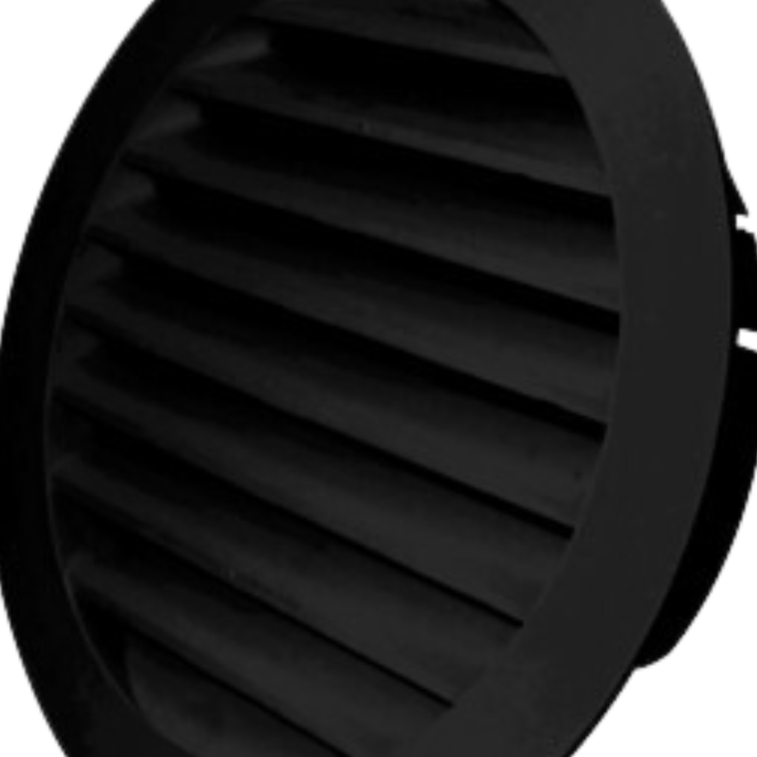Manrose Round Fixed Louvre Grille Black- 100mm Zoom