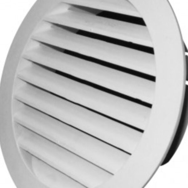 Manrose Round Fixed Louvre Grille 100mm- White