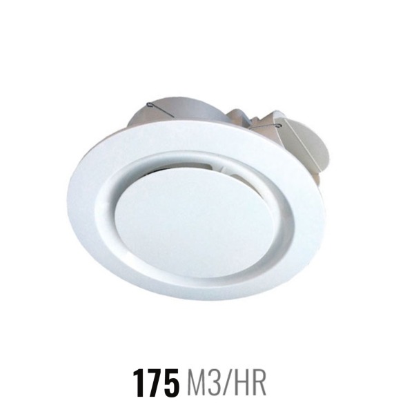 Ventair Airbus 200 Round Ceiling Exhaust Fan with Timer - White